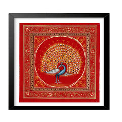 The Crimson Peacock – A Dance of Fire and Majesty Paintings