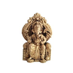 Brass Lord Ganesha Idol Seated on Throne – Royal Vigneshwara Brass Ware