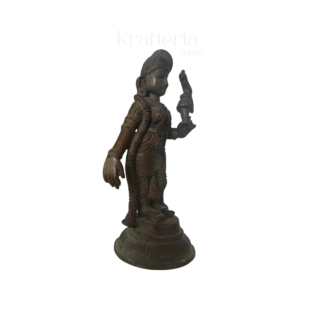 Meenakshi Amman Panchaloha Idol – Antique Finish Sculpture Panchaloha