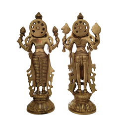 Divine Brass Vishnu Lakshmi Idols Set – Traditional South Indian Handcrafted Art