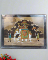 Handmade Rosewood Inlay Ambari Frame – Traditional Artistic Décor