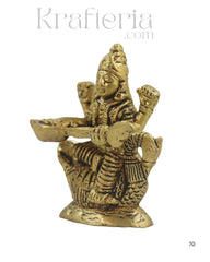 Brass Goddess Saraswathi Idol for Spiritual and Educational Spaces