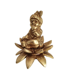 Bala Krishna Seated on a Lotus (Baby Krishna) - The Divine Butter Thief (Makhan Chor) Brass Ware