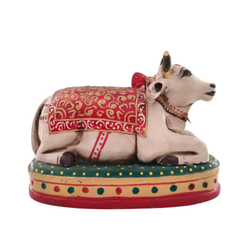 Handcrafted Nandhi Statue | Vibrant Hand-Painted Spiritual Decor