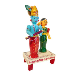 Traditional Etikoppaka Lacquerware - Lord Krishna and Radha Idol Etikoppaka Lacquerware