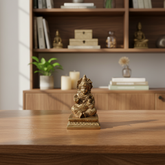 Handcrafted Brass Lord Kubera (Kuberudu) Idol The Celestial Bestower of Wealth and Abundance