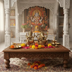 Traditional Brass Idols of Ganesha and Lakshmi Brass Ware