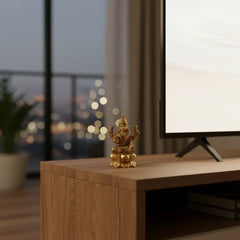 Brass Goddess Lakshmi Idol - Seated Deity of Wealth Sculpture Brass Ware