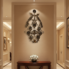 Grand Brass Ashta Lakshmi Wall Hanging with Peacocks - Divine Prosperity Decor Brass Ware