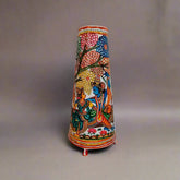 Radha Krishna on Swing - Traditional Indian Leather Puppetry Lamp | Bed Lamp Leather Paintings