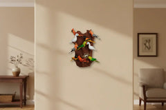 Handcrafted Telangana Nirmal wooden tree with birds décor