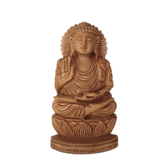 Hand-Carved Wooden Lotus Sitting Buddha – Spiritual Home Decor