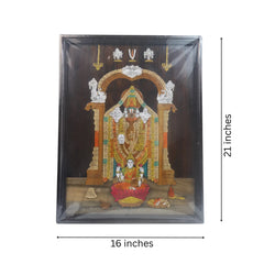 Handcrafted Wood Inlay Panel – Venkateswara with Lakshmi Devi Inlay Art