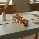 Decorative Jali Duck Family Set – Artisan Carved Wooden Figurines Wooden Decorative