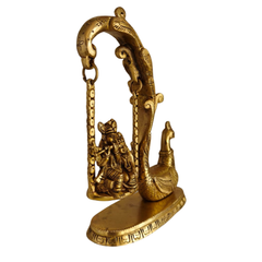 Brass Radha Krishna on Swing Wall Hanging Brass Artwork