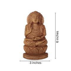 Hand-Carved Wooden Lotus Sitting Buddha – Spiritual Home Decor