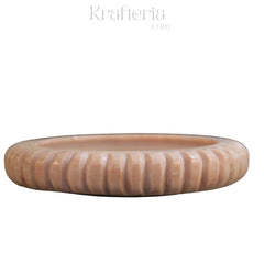 Handcrafted Marble Urli – Shallow Decorative Bowl