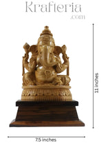 Beautiful Shivani Wood Ganesha Statue – Spiritual Wooden Masterpiece ESHWAR HANDICRAFTS