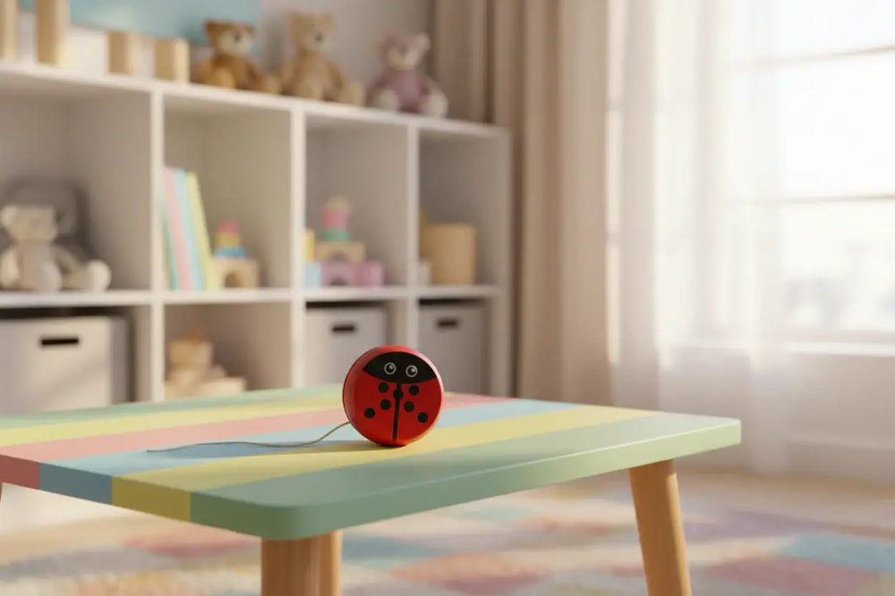 Classic handmade wooden spinners toy for children