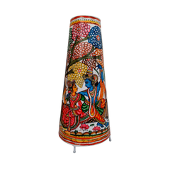 Radha Krishna on Swing - Traditional Indian Leather Puppetry Lamp | Bed Lamp