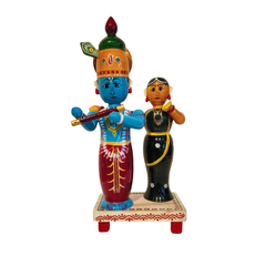 Etikoppaka Radha Krishna Wooden Idol Set
