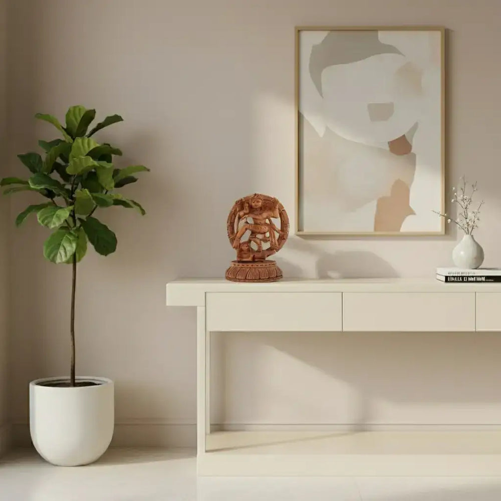 Intricately Carved Wooden Nataraja | Lord Shiva Cosmic Dance Statue maruthi handicrafts