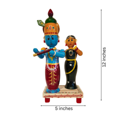 Etikoppaka Radha Krishna Wooden Idol Set