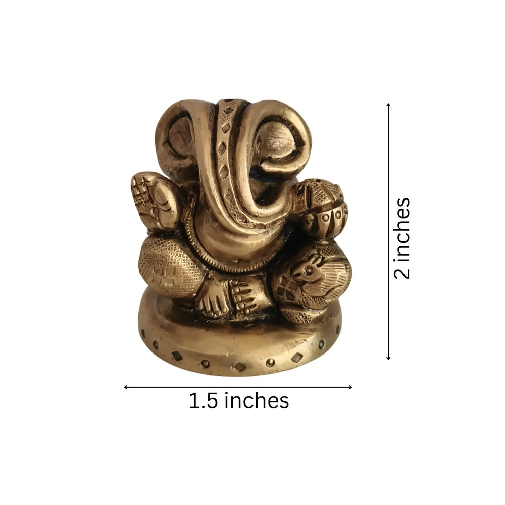 Brass Ganesha Idol: Remover of Obstacles and Bringer of Fortune Brass Ware