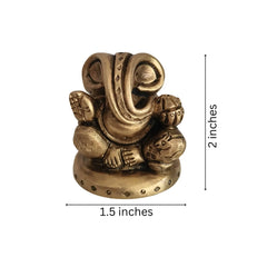 Brass Ganesha Idol: Remover of Obstacles and Bringer of Fortune Brass Ware