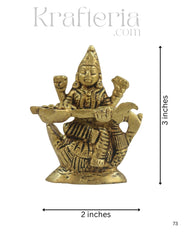 Brass Goddess Saraswathi Idol for Spiritual and Educational Spaces