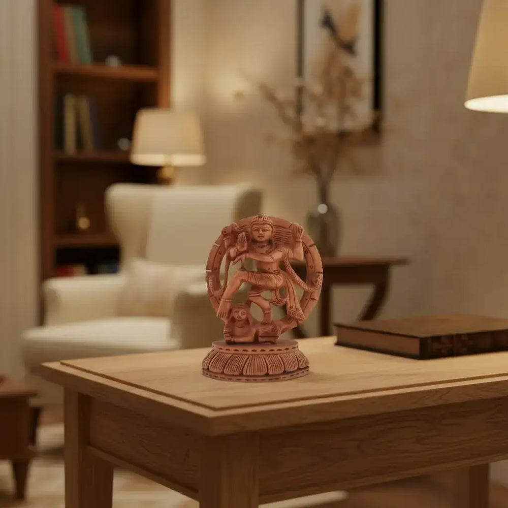 Intricately Carved Wooden Nataraja | Lord Shiva Cosmic Dance Statue maruthi handicrafts