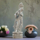 Apsara Sculpture – Graceful Celestial Dancer in Stone Soft Stone