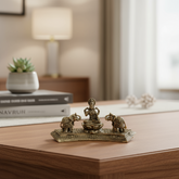 Auspicious Brass Gajalakshmi Idol with Two Elephants – Divine Sculpture