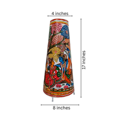 Radha Krishna on Swing - Traditional Indian Leather Puppetry Lamp | Bed Lamp