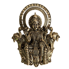 Goddess Lakshmi with Elephants Wall Hanging| Brass Finish Gajalakshmi Wall Hang Brass Artwork