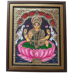 Beautiful Laxmi Devi Thanjavur Painting – Timeless Indian Craft