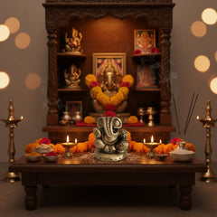 Brass Ganesha Idol: Remover of Obstacles and Bringer of Fortune Brass Ware