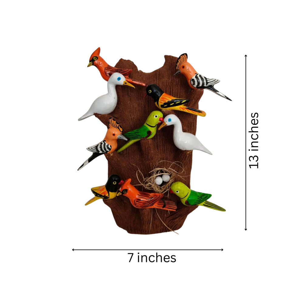 Nirmal Wooden Tree with Birds Wall Art from Telangana Wooden Toy