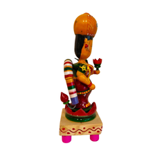 Sacred Etikoppaka Goddess Lakshmi Figurine – Folk Art Wooden Craft