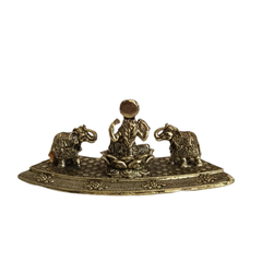Auspicious Brass Gajalakshmi Idol with Two Elephants – Divine Sculpture