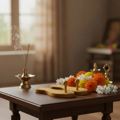 Traditional Wooden Paadukalu – Handcrafted for Pooja Ceremonies Accessories