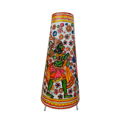 Handcrafted Leather Puppetry Lamp of Lord Rama Family | Bed Lamp Leather Paintings