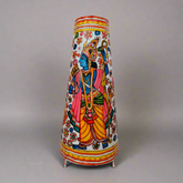 Handcrafted Leather Puppetry Lamp of Lord Rama Family | Bed Lamp Leather Paintings