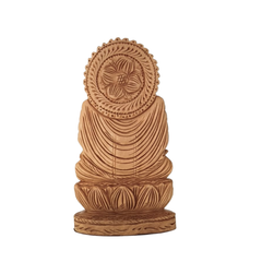 Hand-Carved Wooden Lotus Sitting Buddha – Spiritual Home Decor