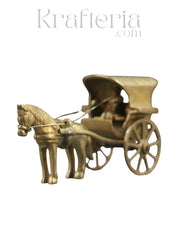 Antique Brass Horse Chariot – Exquisite Craftsmanship from India