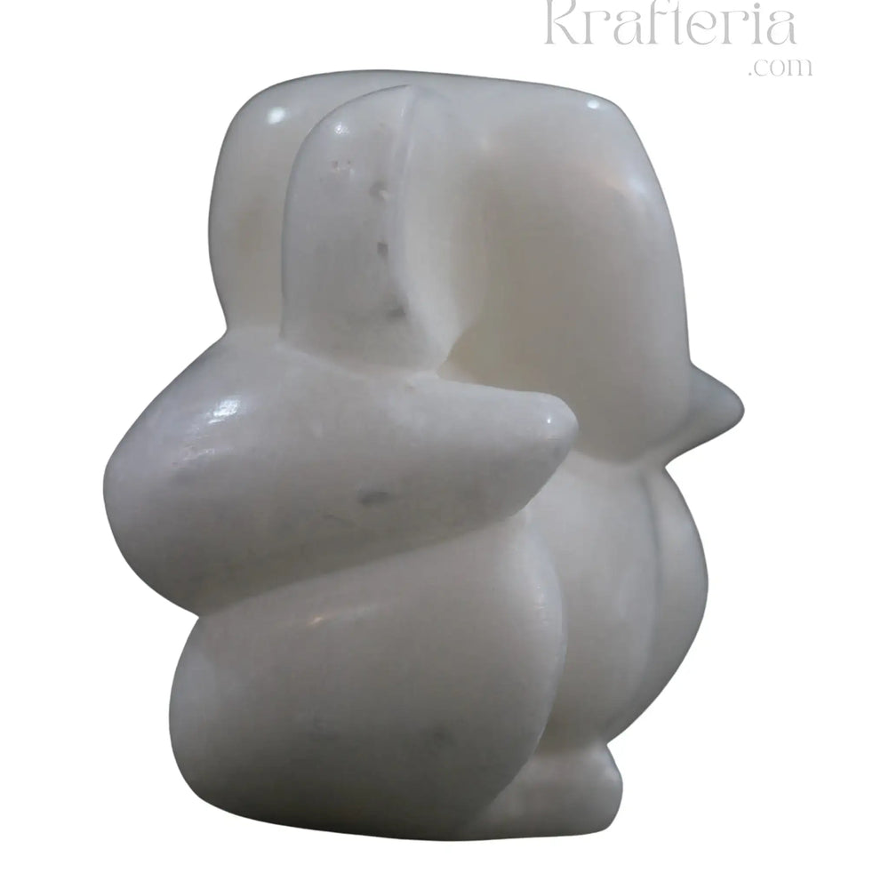 Handcrafted Marble Ganesh Idol – Divine Home Decor Marble Soft Stone