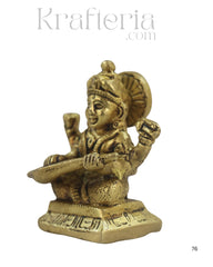Brass Goddess Saraswathi Idol for Spiritual and Educational Spaces