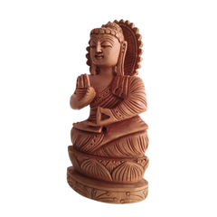 Hand-Carved Wooden Lotus Sitting Buddha – Spiritual Home Decor