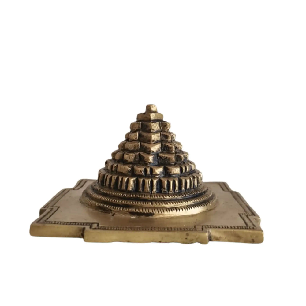 Solid Brass Shri Yantra (Shree Chakra) Meru | Auspicious Pooja & Vastu Prosperity Symbol Brass Ware