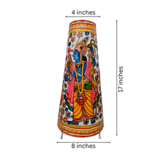 Handcrafted Leather Puppetry Lamp of Lord Rama Family | Bed Lamp Leather Paintings